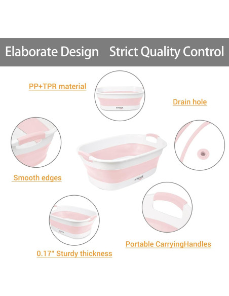 Bañera Plegable para Mascotas BREENHILL Rosa 23L