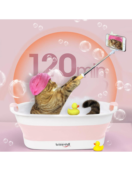 Bañera Plegable para Mascotas BREENHILL Rosa 23L