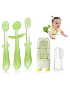 Juego de Cepillos de Dientes FOKiiBO para Bebés 0-18M
