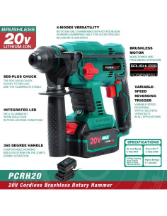 Martillo Rotativo Inalámbrico POSENPRO 20V 4 Modos 2.49kg 2