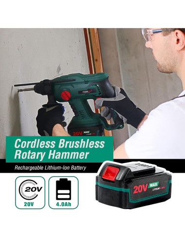 Martillo Rotativo Inalámbrico POSENPRO 20V 4 Modos 2.49kg