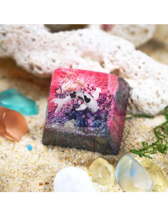 Tapa de Teclado Artesanal XISZYS Koi Rosa 6x5 cm Resina 2