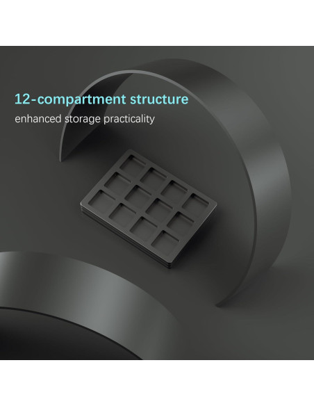 Caja de Almacenamiento de Teclas NLOFIN 12 Ranuras Aluminio Negro