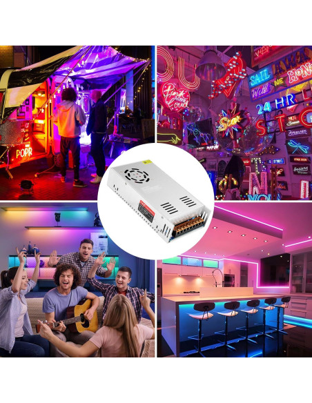 Fuente de Alimentación LED inShareplus 24V 25A 600W AC 100-240V