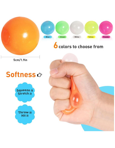 4 Bolas Adhesivas Brillantes QETRABONE para Alivio de Estrés