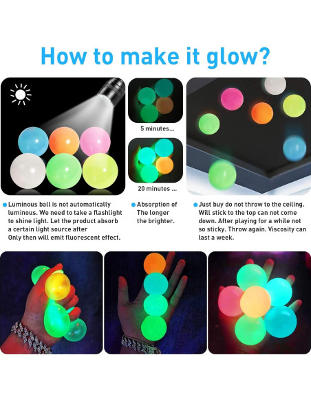 4 Bolas Adhesivas Brillantes QETRABONE para Alivio de Estrés