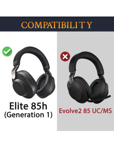 Almohadillas de Repuesto SOULWIT para Auriculares Jabra Elite 85h - Burdeos 2