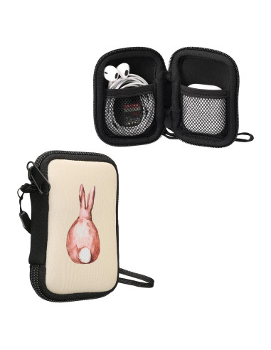 Funda de Neopreno kwmobile para Auriculares In-Ear - Cola de Conejo