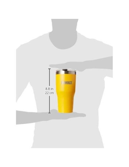 Vaso Térmico DEWALT 887 ml Amarillo Aislado Doble Pared