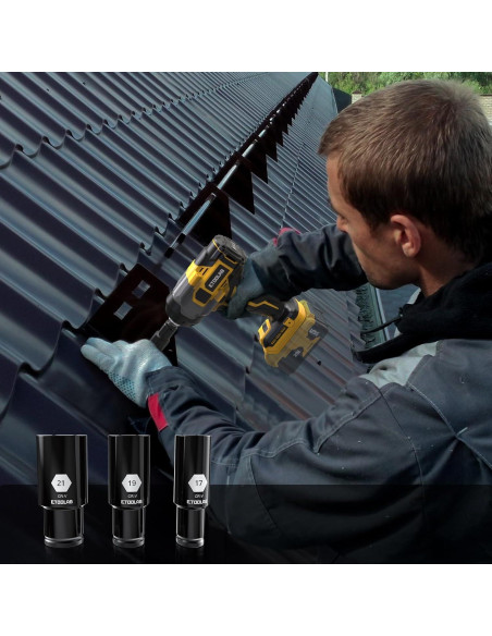 Llave de impacto 1/2" Etoolab 20V 750 pies-libras LED Amarillo