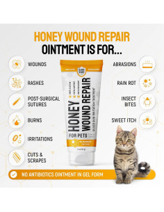 Gel Reparador de Heridas para Gatos SilverGrade 2 Oz con Miel 2