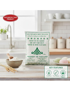 Harina de Arroz Glutinoso Thairaya 454g - Sin Gluten, Vegana 2