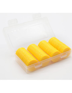 Juego de 100 Fichas de Plástico Amarillo 25 mm para Aprendizaje 2