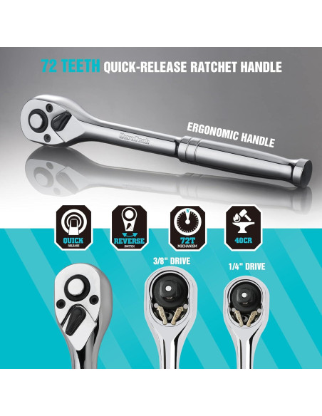 Kit de Herramientas Mecánicas DURATECH 121 Piezas con Caja