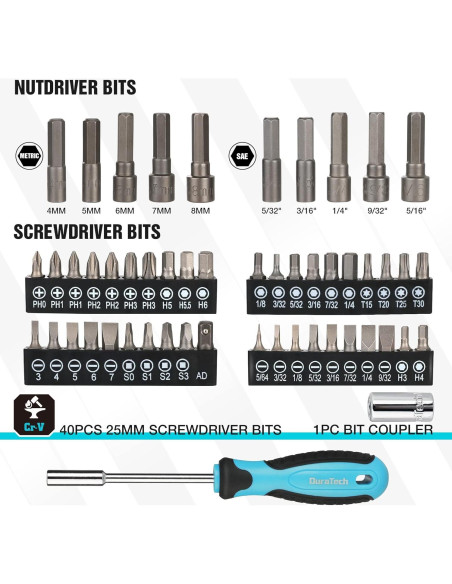 Kit de Herramientas Mecánicas DURATECH 121 Piezas con Caja