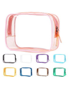 Bolsa de Aseo Transparente Buminee Rosa Aprobada por TSA 16.8cm