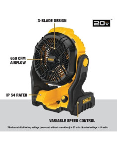 Ventilador Portátil Dewalt 20V MAX Sin Cable DCE512B 2