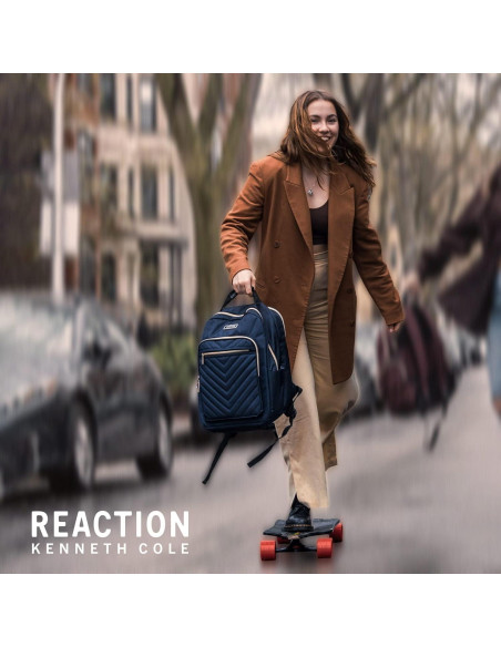 Mochila Kenneth Cole Reaction Chelsea Chevron 15" Negra