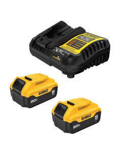 Batería DEWALT 20V MAX Litio-Ion 5.0Ah Kit 2 Baterías y Cargador