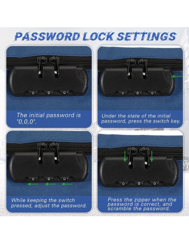 Bolsa de Dinero con Cerradura LEIFIDE 6 Pcs 28x14 cm Azul Marino