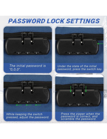 Bolsa de Dinero con Cerradura LEIFIDE 6 Pcs 28x14 cm Azul Marino