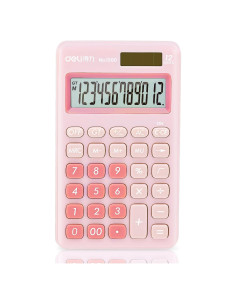 Calculadora Deli 1200 de Escritorio 12 Dígitos Rosa