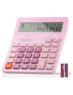 Calculadora de Escritorio Ipepul Rosa con Pantalla Doble y Voz