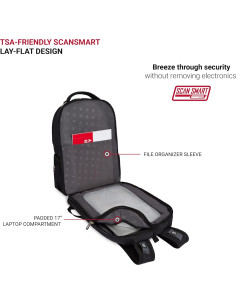 Mochila SwissGear SA1908 Negra para Laptop 17" TSA ScanSmart 2