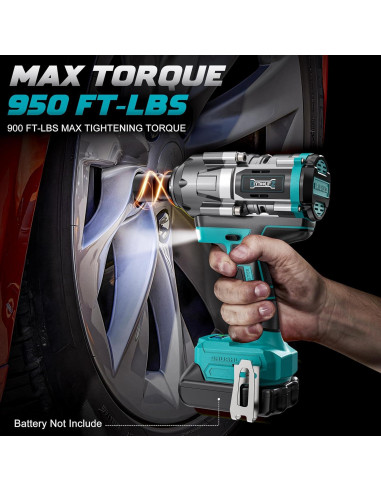 Llave de impacto inalámbrica DIYtoolifz 1/2" 1200 N.m