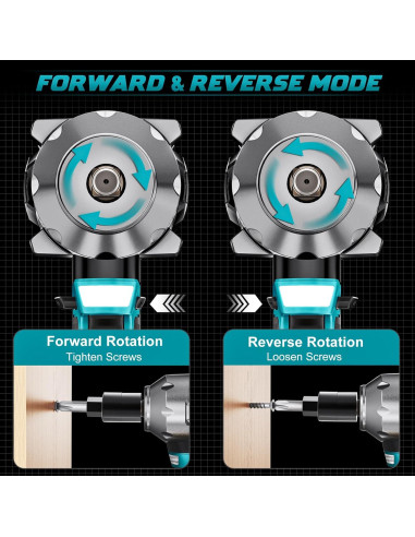 Llave de impacto inalámbrica DIYtoolifz 1/2" 1200 N.m