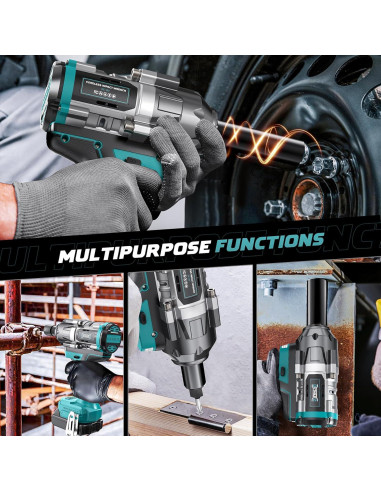 Llave de impacto inalámbrica DIYtoolifz 1/2" 1200 N.m