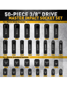 Conjunto de Enchufes de Impacto 3/8'' ELEAD 50 Piezas 2