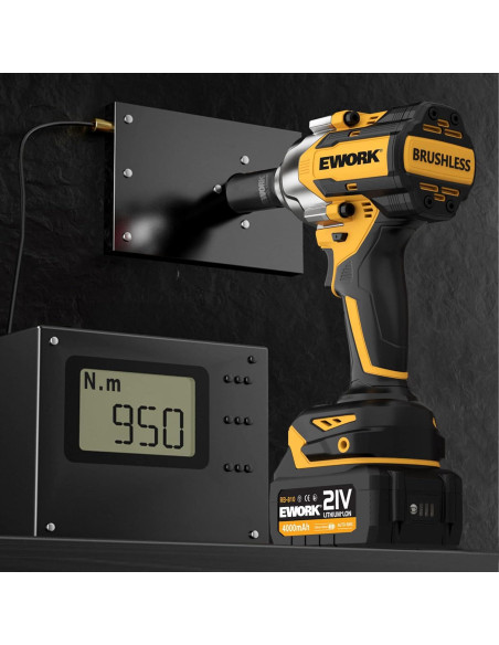 Llave de Impacto Inalámbrica EWORK 1/2" 21V 700 Nm Torque