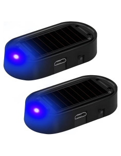 Luz de Alarma Simulada Solar NYTKL 2PCS Antirrobo LED Azul