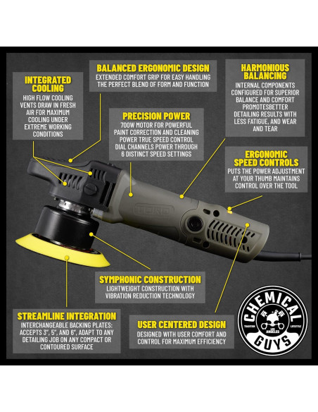 Pulidora Orbital TORQX BUF503 Chemical Guys 700W 8mm