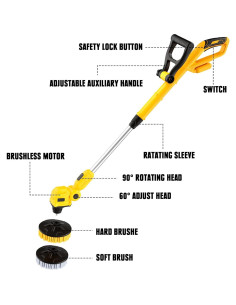 Cepillo Eléctrico Mellif MFWW01 700RPM Mango Telescópico 2