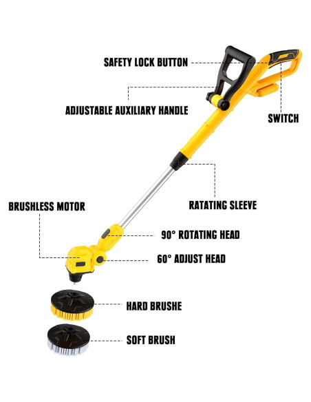 Cepillo Eléctrico Mellif MFWW01 700RPM Mango Telescópico
