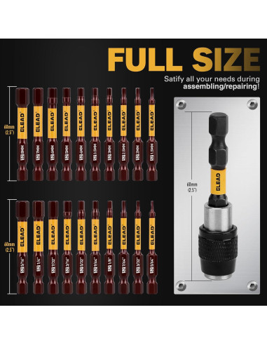 Juego de Brocas Hexagonales Allen ELEAD 21PCS Métrico y SAE