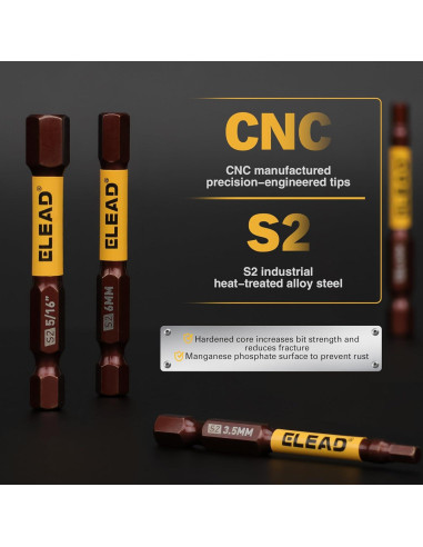 Juego de Brocas Hexagonales Allen ELEAD 21PCS Métrico y SAE