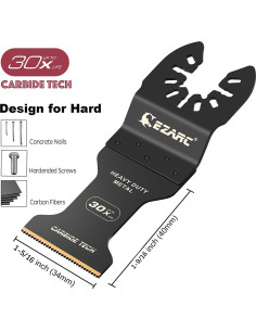 Cuchillas de Sierra Oscilante EZARC Carburo 3 Piezas 2