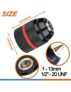 Adaptador Chuck Taladro Sin Llave Ganyee 1-13mm SDS-Plus 2