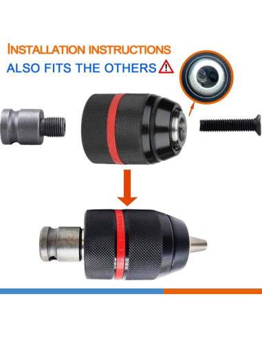 Adaptador Chuck Taladro Sin Llave Ganyee 1-13mm SDS-Plus