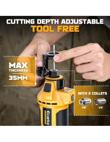 Router Inalámbrico Ecarke 20V para Paneles de Yeso 30000 RPM