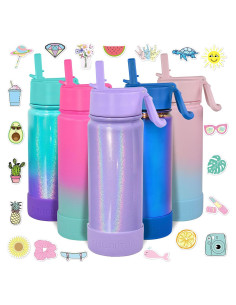 Botella de Agua Aislada CHILLOUT LIFE 500 ml Popote Purpura