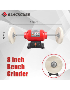Pulidor de Banco BLACKCUBE 8" Duales para Joyería y Metal 2
