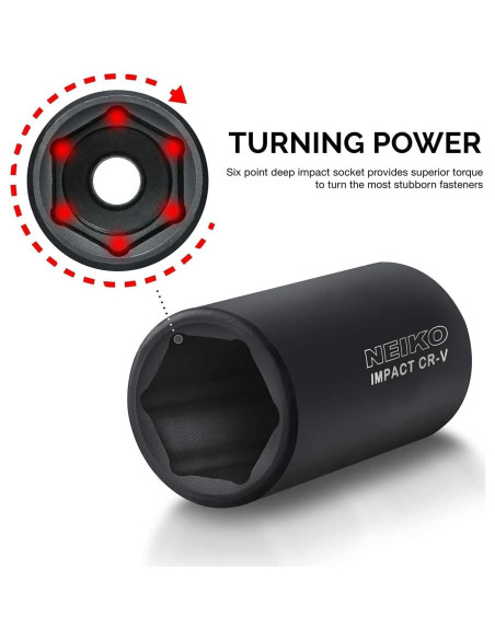 Juego de Enchufes de Impacto NEIKO 65 Piezas SAE y Métrico