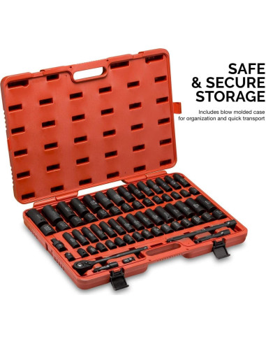 Juego de Enchufes de Impacto NEIKO 65 Piezas SAE y Métrico