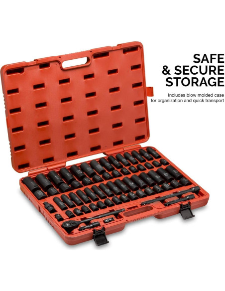 Juego de Enchufes de Impacto NEIKO 65 Piezas SAE y Métrico