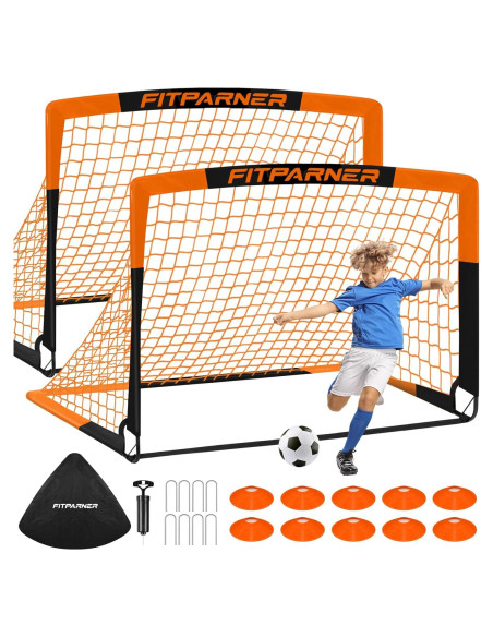 Conjunto de Fútbol Infantil Portátil FITPARNER - 2 Redes 1.52x1.10m