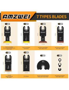 Set 35 Cuchillas Oscilantes AMZWEI para Madera y Metal 2